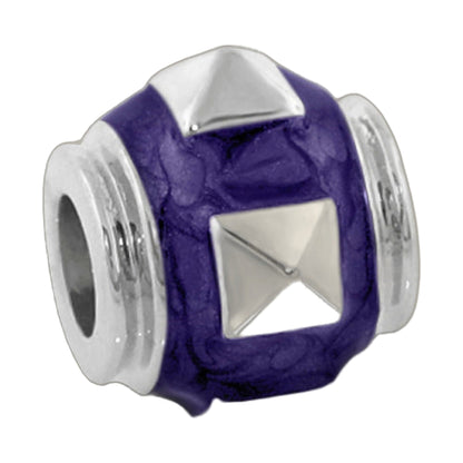 Gabriella Beads Studs charm bead, purple glass with silver ends, Lauren G Adams on Tampa Home & Garden Store