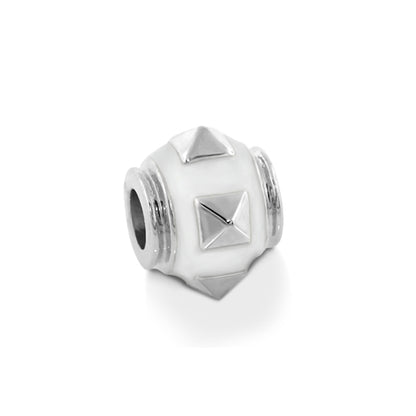 Gabriella Beads Studs bead charm with white ceramic body and pyramid studs Lauren G Adams on Tampa Home & Garden Store