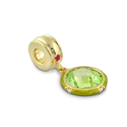 Gabriella Beads lime green gemstone charm pendant in gold setting by Lauren G Adams on Tampa Home & Garden Store