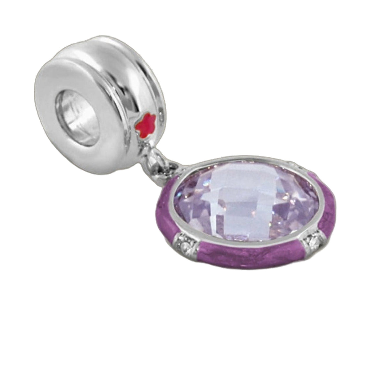 Gabriella Beads Cz charm purple gemstone in silver bezel by Lauren G Adams on Tampa Home & Garden Store