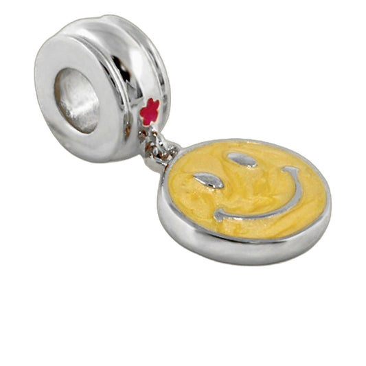 Gabriella Bead Smiley Face charm yellow bead with silver cap by Lauren G Adams on Tampa Home & Garden Store
