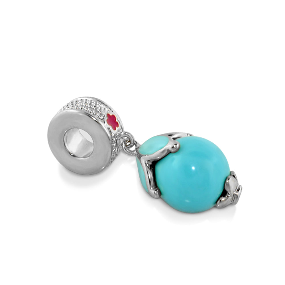 Gabriella Bead Charm turquoise bead in silver-tone setting by Lauren G Adams on Tampa Home & Garden Store