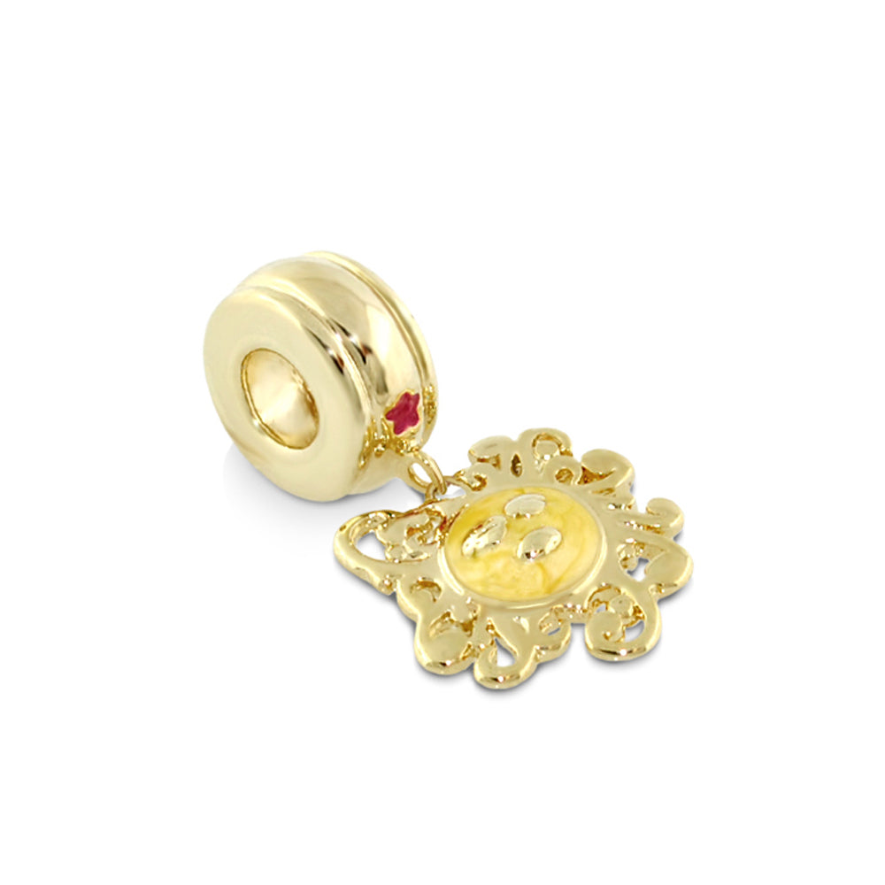 Gold-tone sunburst charm bead from Lauren G Adams Gabriella Beads Sunshine collection on Tampa Home & Garden Store