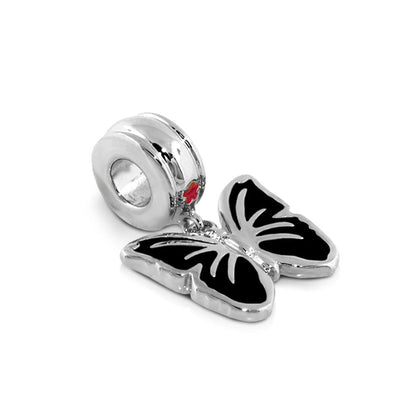 Gabriella Beads butterfly charm in silver with black enamel wings for Lauren G Adams on Tampa Home & Garden Store