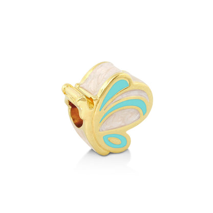 Gabriella Beads butterfly charm bead bracelet turquoise enamel wings gold by Lauren G Adams on Tampa Home & Garden Store