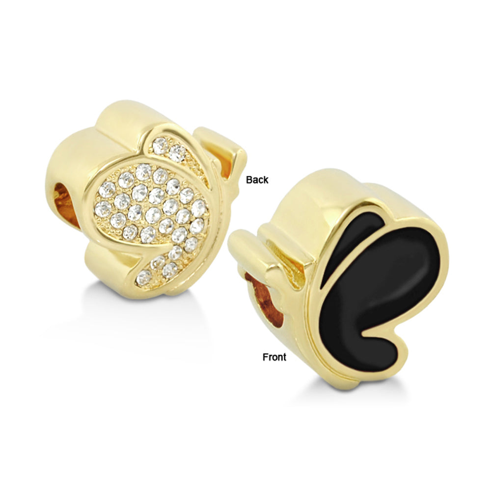 Gabriella Beads butterfly charm by Lauren G Adams, gold tone with pave crystals on back on Tampa Home & Garden Store