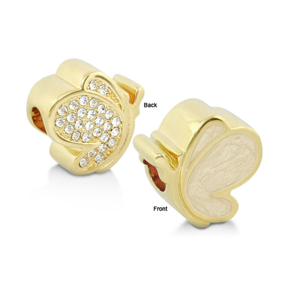 Gabriella Beads Pave Butterfly charm, gold tone with pave crystals, Lauren G Adams on Tampa Home & Garden Store