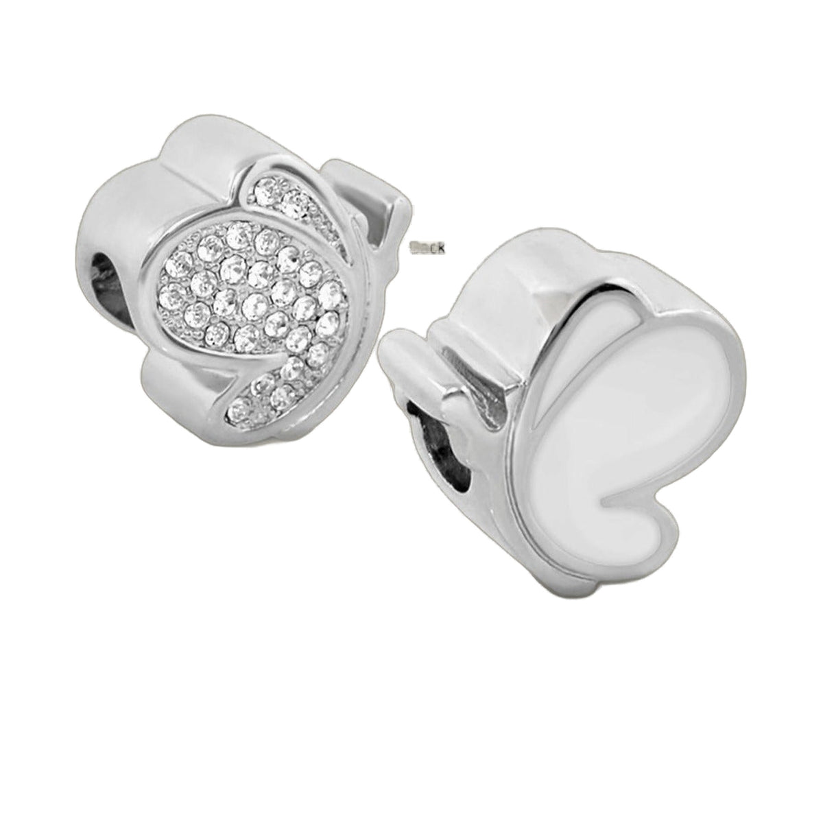 Gabriella Beads Pave Butterfly charms, silver-tone with crystal pavé wings, pair on Tampa Home & Garden Store