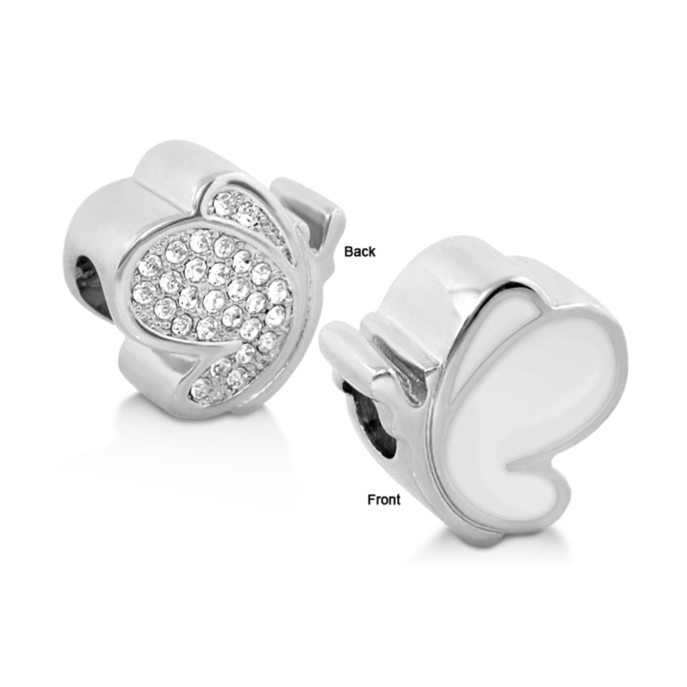 Gabriella Beads Pave Butterfly charm by Lauren G Adams, silver-tone with pavé crystals on Tampa Home & Garden Store