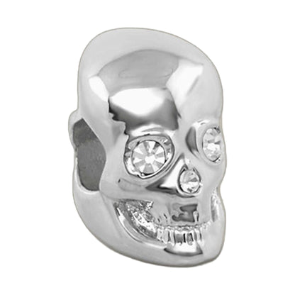 Gabriella Beads Skull charm by Lauren G Adams, silver-toned bead skull with crystal accents on Tampa Home & Garden Store