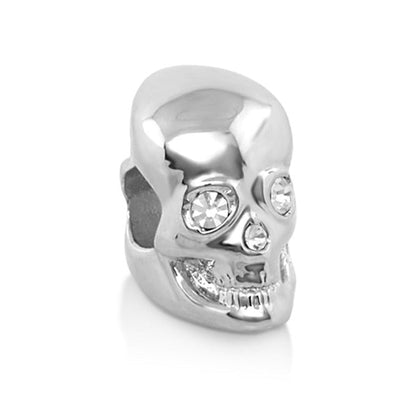 Gabriella Beads Skull charm silver skull pendant with crystal eyes Lauren G Adams Collection on Tampa Home & Garden Store
