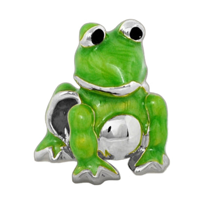 Gabriella Frog charm by Lauren G Adams, green bead with silver trim on Tampa Home & Garden Store on Tampa Home & Garden Store