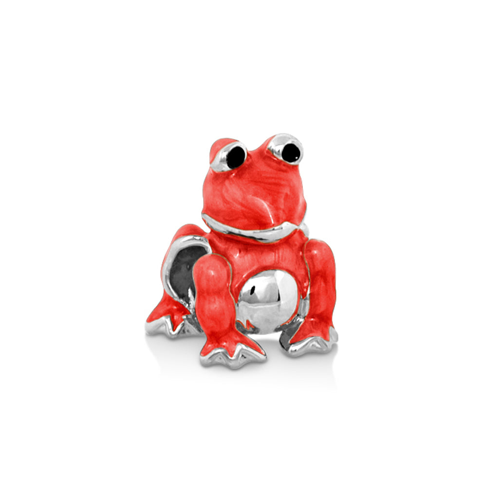 Gabriella Beads Frog charm red enamel with silver accents Lauren G Adams on Tampa Home & Garden Store