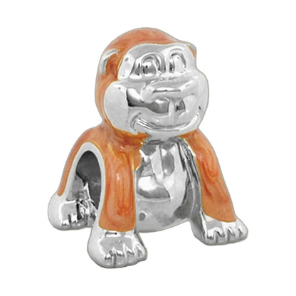 Gabriella Beads Monkey charm orange ceramic with silver highlights by Lauren G Adams on Tampa Home & Garden Store