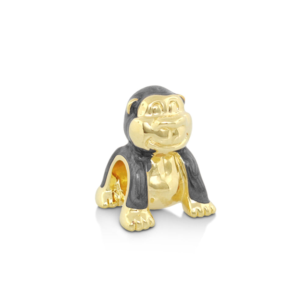 Gabriella Beads Monkey charm by Lauren G Adams, two-tone gold and gunmetal on Tampa Home & Garden Store