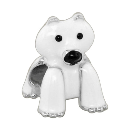 Gabriella Beads Polar Bear charm white enamel with black eyes by Lauren G Adams on Tampa Home & Garden Store