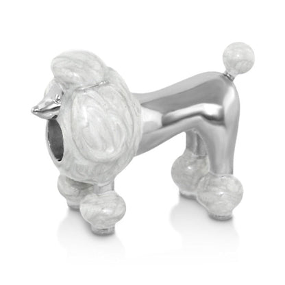 Gabriella Beads Poodle charm bead, white fur, silver-tone body by Lauren G Adams on Tampa Home & Garden Store