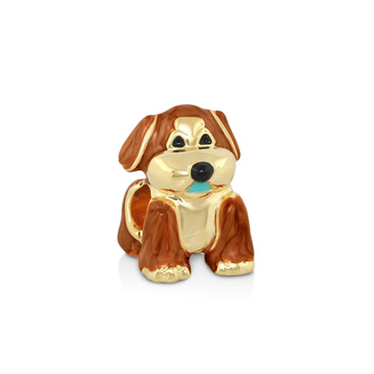 Gabriella Beads Dog charm gold-tone with brown enamel details by Lauren G Adams, Charms & Pendants on Tampa Home & Garden Store