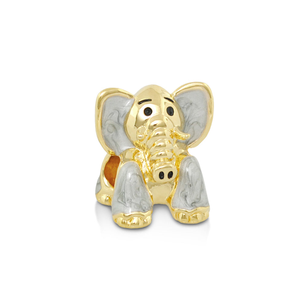 Gabriella Beads Elephant charm, gold-tone with silver accents, Lauren G Adams, Charms & Pendants on Tampa Home & Garden Store