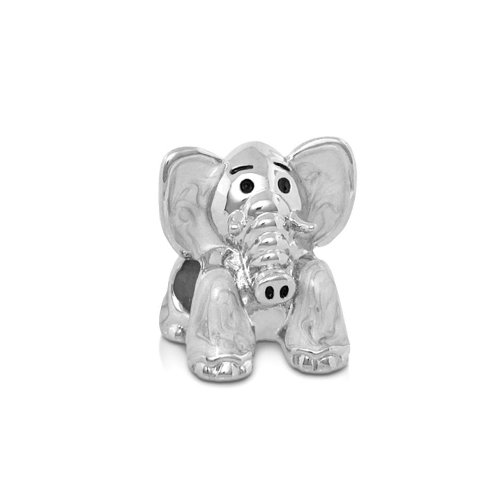 Gabriella Beads Elephant charm bead, polished silver, Lauren G Adams collection on Tampa Home & Garden Store
