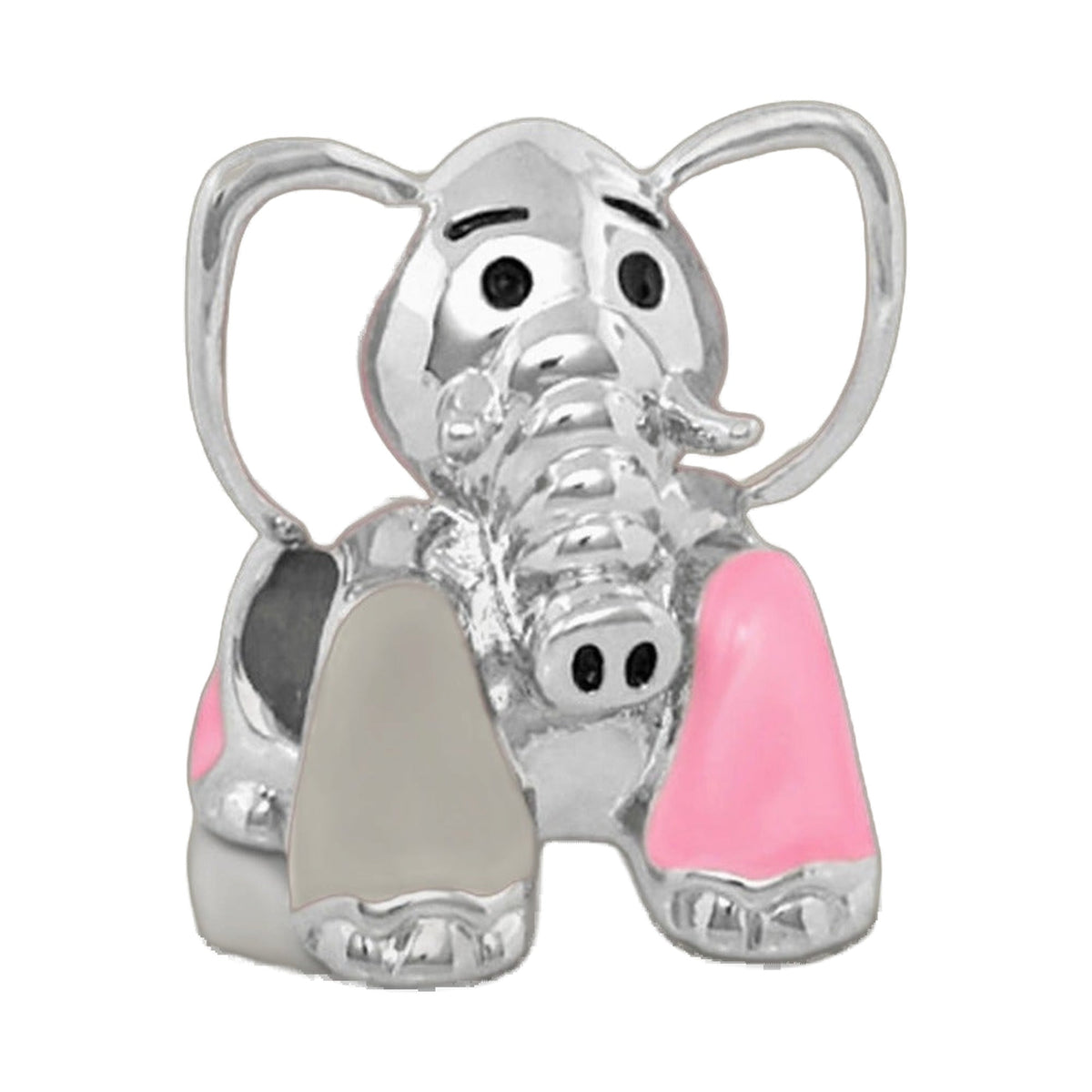 Gabriella Beads Elephant charm by Lauren G Adams, pink and gray enamel with crystal accents on Tampa Home & Garden Store