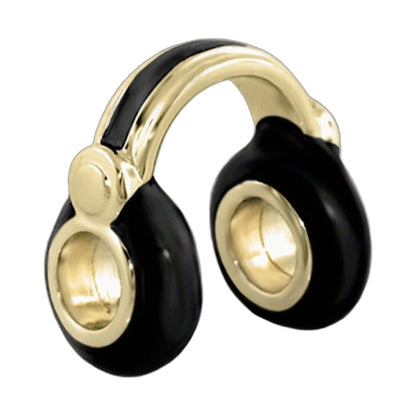 Gabriella Beads Headphones charm black and gold-tone by Lauren G Adams on Tampa Home & Garden Store