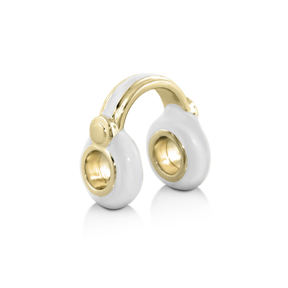 Gabriella Beads Headphones charm pendant gold-tone with white enamel Lauren G Adams Collections on Tampa Home & Garden Store