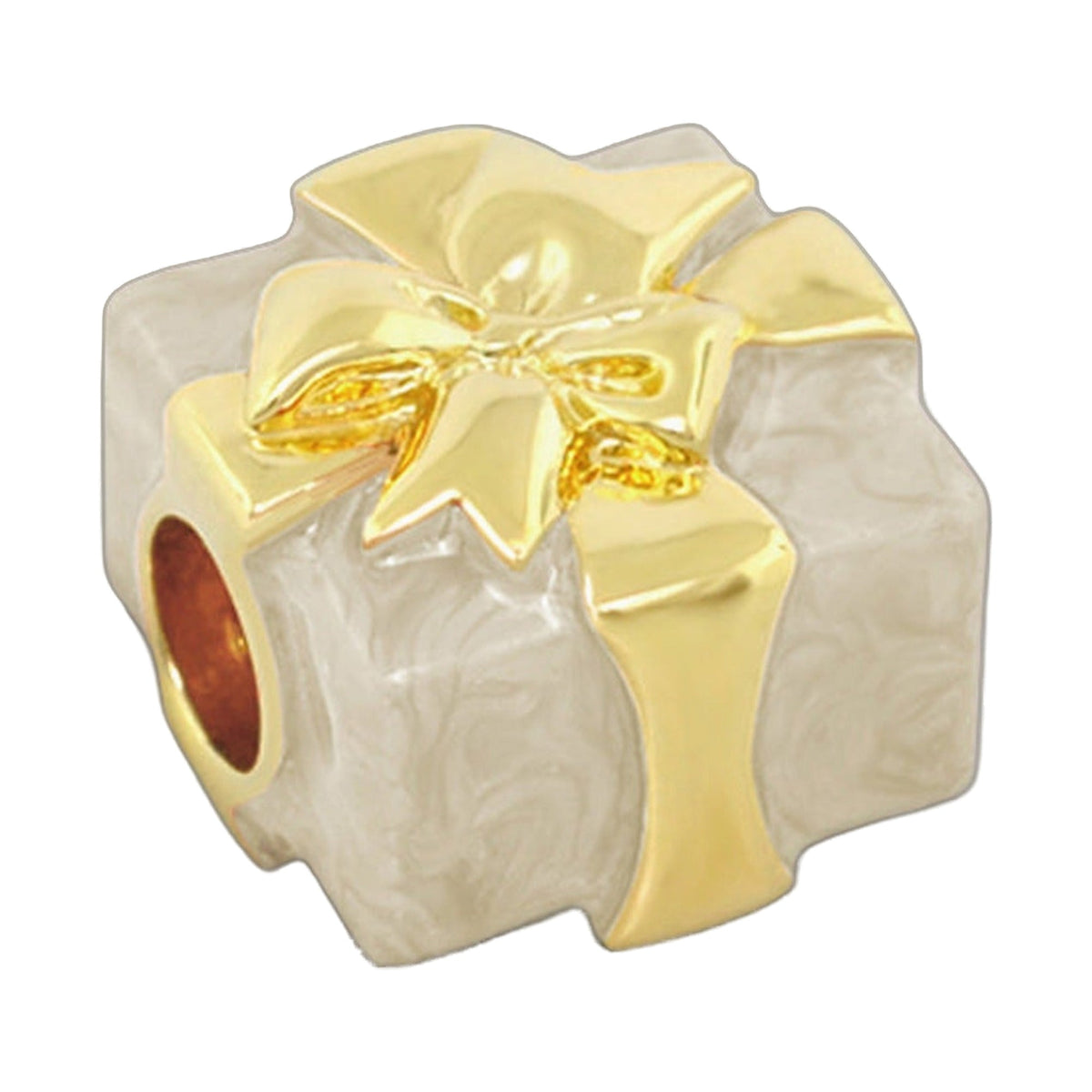 Gabriella Beads Present charm gold bow gift box by Lauren G Adams, Collections Charms & Pendants on Tampa Home & Garden Store