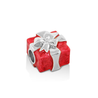 Gabriella Beads Present charm red gift-box with silver bow, Lauren G Adams Charms on Tampa Home & Garden Store