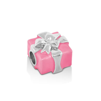 Gabriella Beads Present charm bead pink gift box with silver bow by Lauren G Adams on Tampa Home & Garden Store