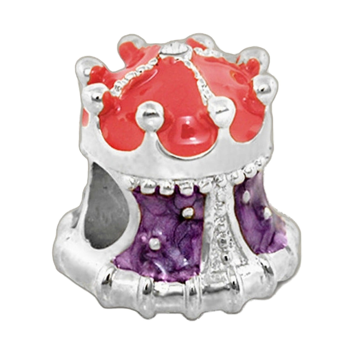 Gabriella Beads Crown charm by Lauren G Adams, pink enamel skull with silver accents on Tampa Home & Garden Store