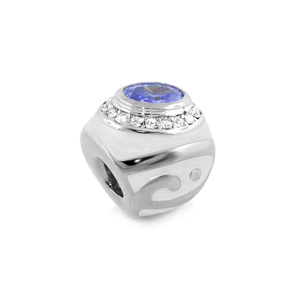 Gabriella Beads Cocktail Style Bead silver-tone with blue center crystal Lauren G Adams Charm on Tampa Home & Garden Store