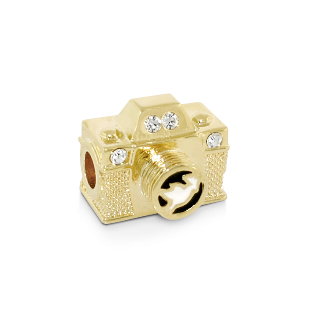 Gabriella Beads Camera charm bead gold-tone with crystal accents Lauren G Adams Charms Pendants on Tampa Home & Garden Store
