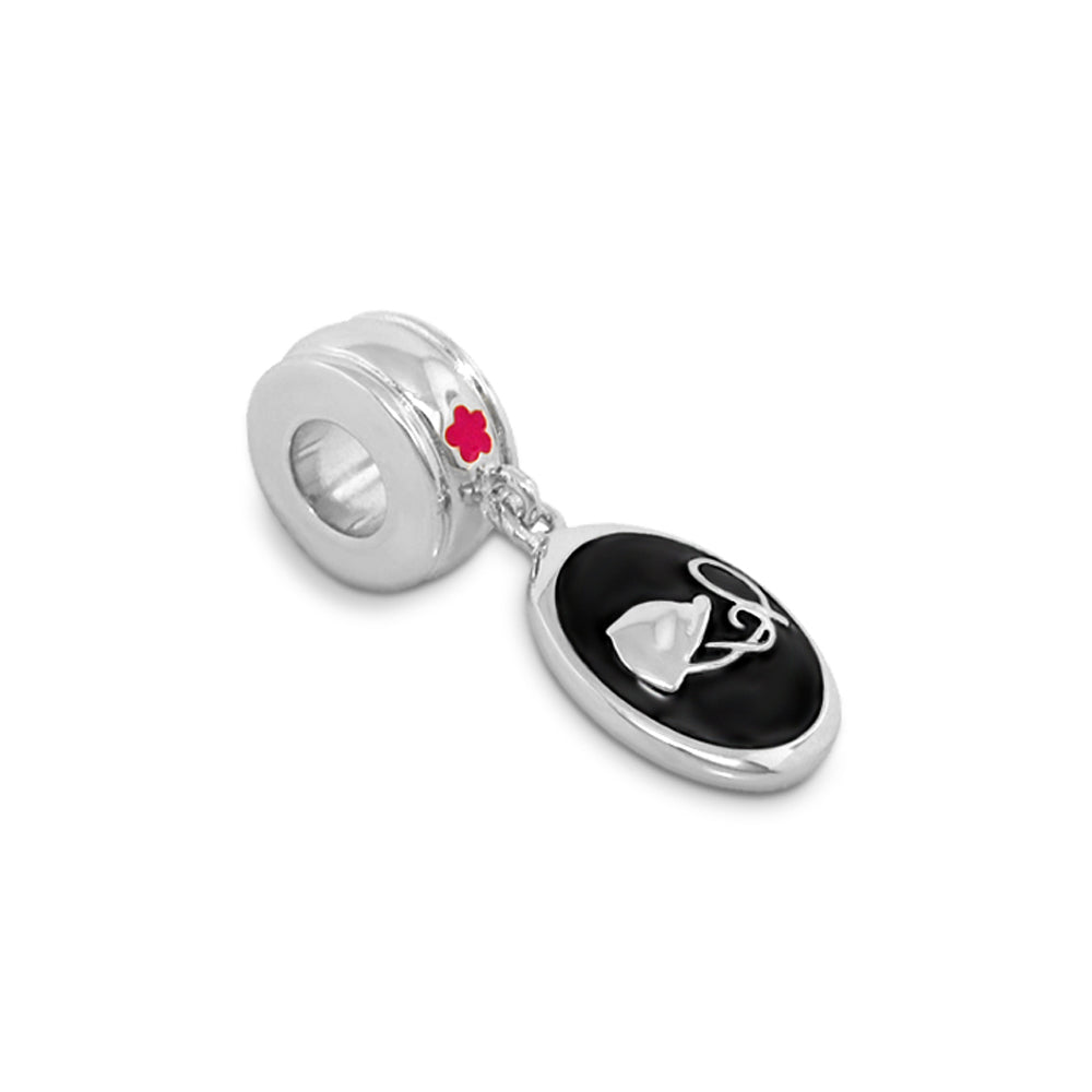 Gabriella Equestrian charm pendant black enamel silver motif Lauren G Adams Charms on Tampa Store on Tampa Home & Garden Store