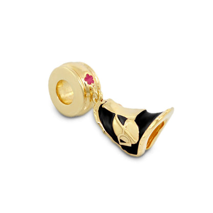 Gabriella Beads Equestrian Saddle charm gold-tone with black enamel by Lauren G Adams on Tampa Home & Garden Store