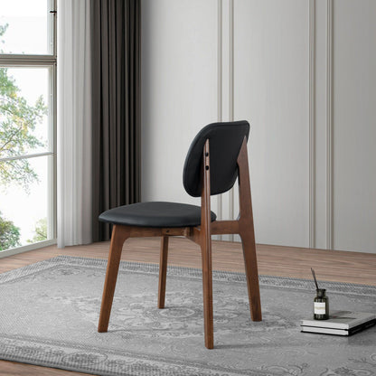 Kelsey Stylish Dining Chair Set of 2 with solid wood frames and black upholstered seats on Tampa Home & Garden Store
