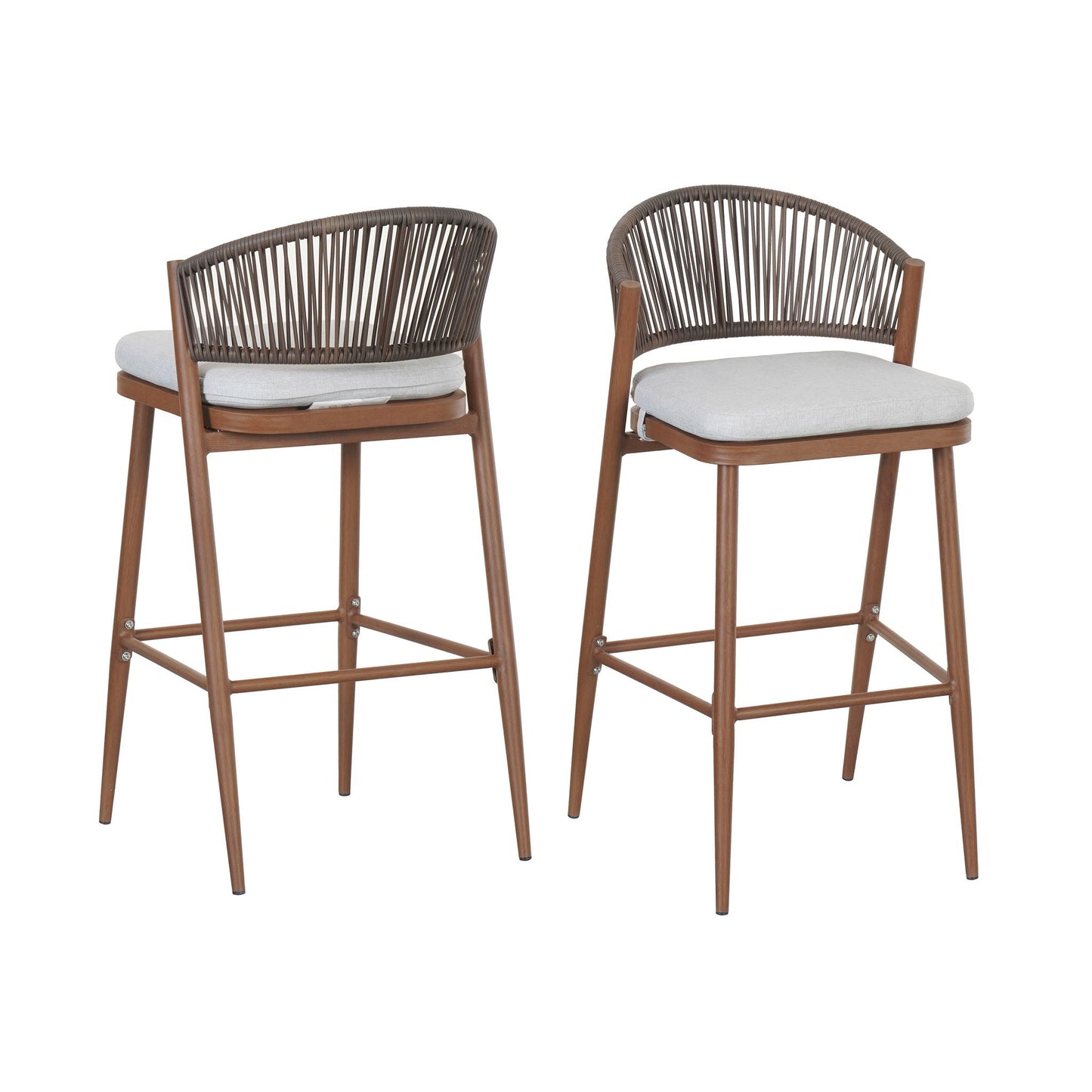 Outdoor Bar Stools With Scallop Cushion And Frame