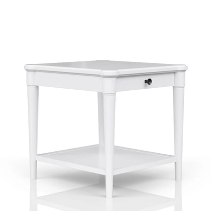 End Table With Storage Drawer white finish with black knob shelf Unique Piece Furniture on Tampa Home & Garden Store