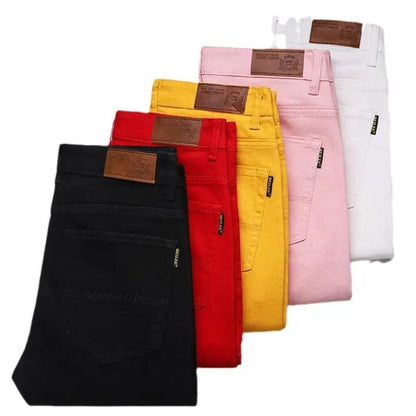 Slim Fit Stretch All-matching Mid Waist Casual Jeans by FLIPSTYLEZLLC in six colors on Tampa Home & Garden Store