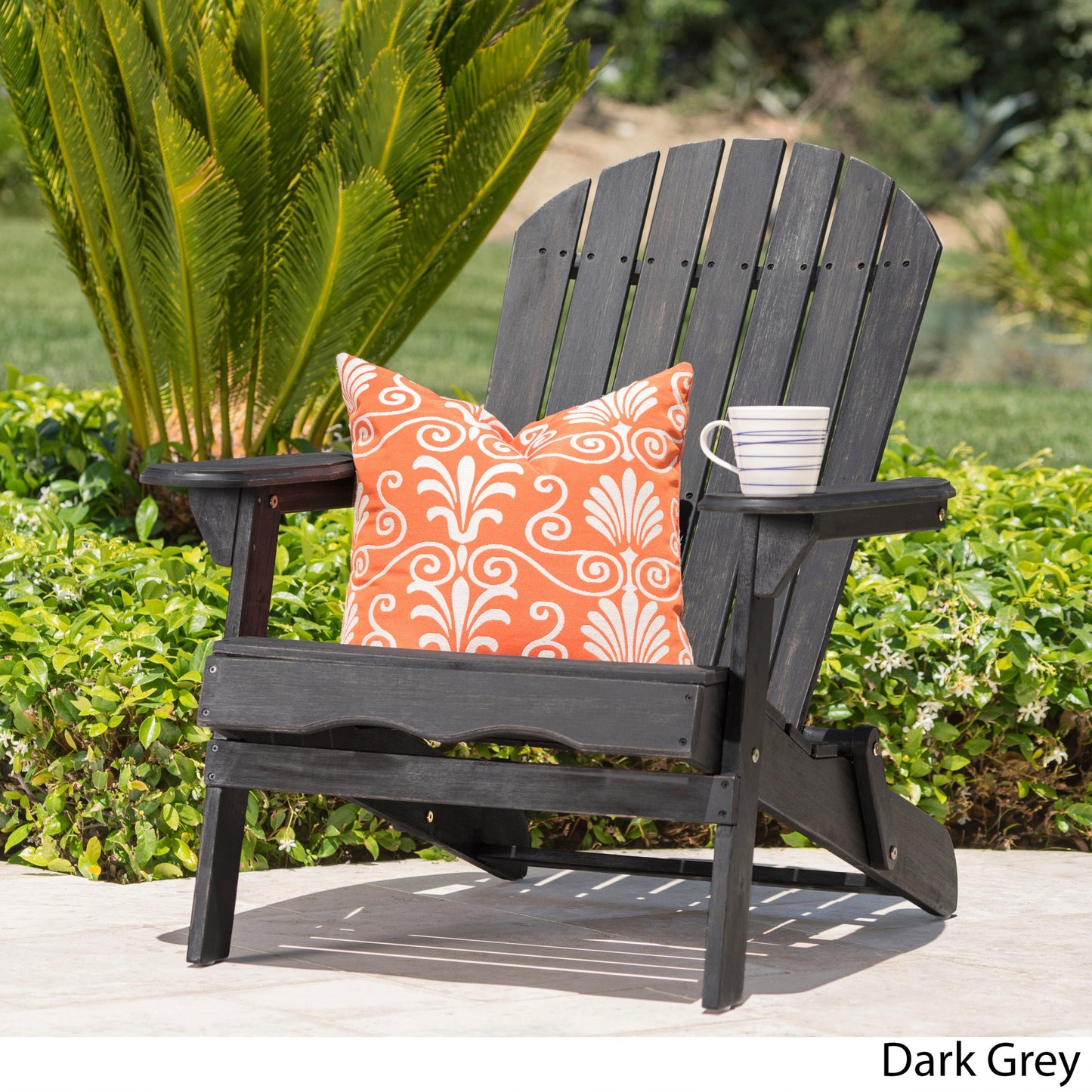 Malibu Adirondack Chair dark grey wood HouseOfZazla on Tampa Home & Garden Store