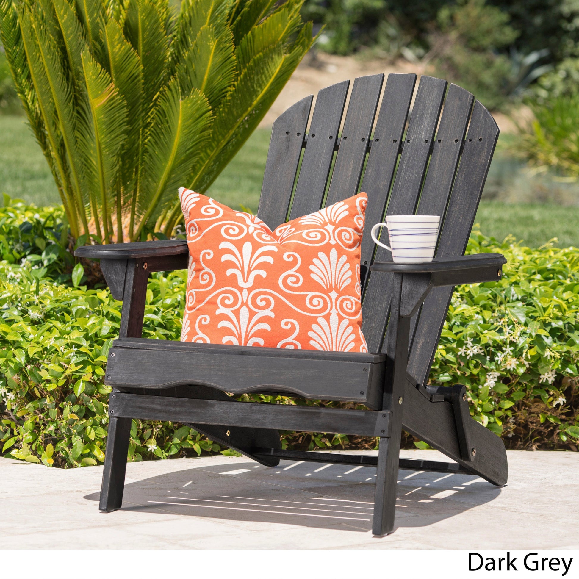 Malibu Adirondack Chair dark grey wood HouseOfZazla on Tampa Home & Garden Store