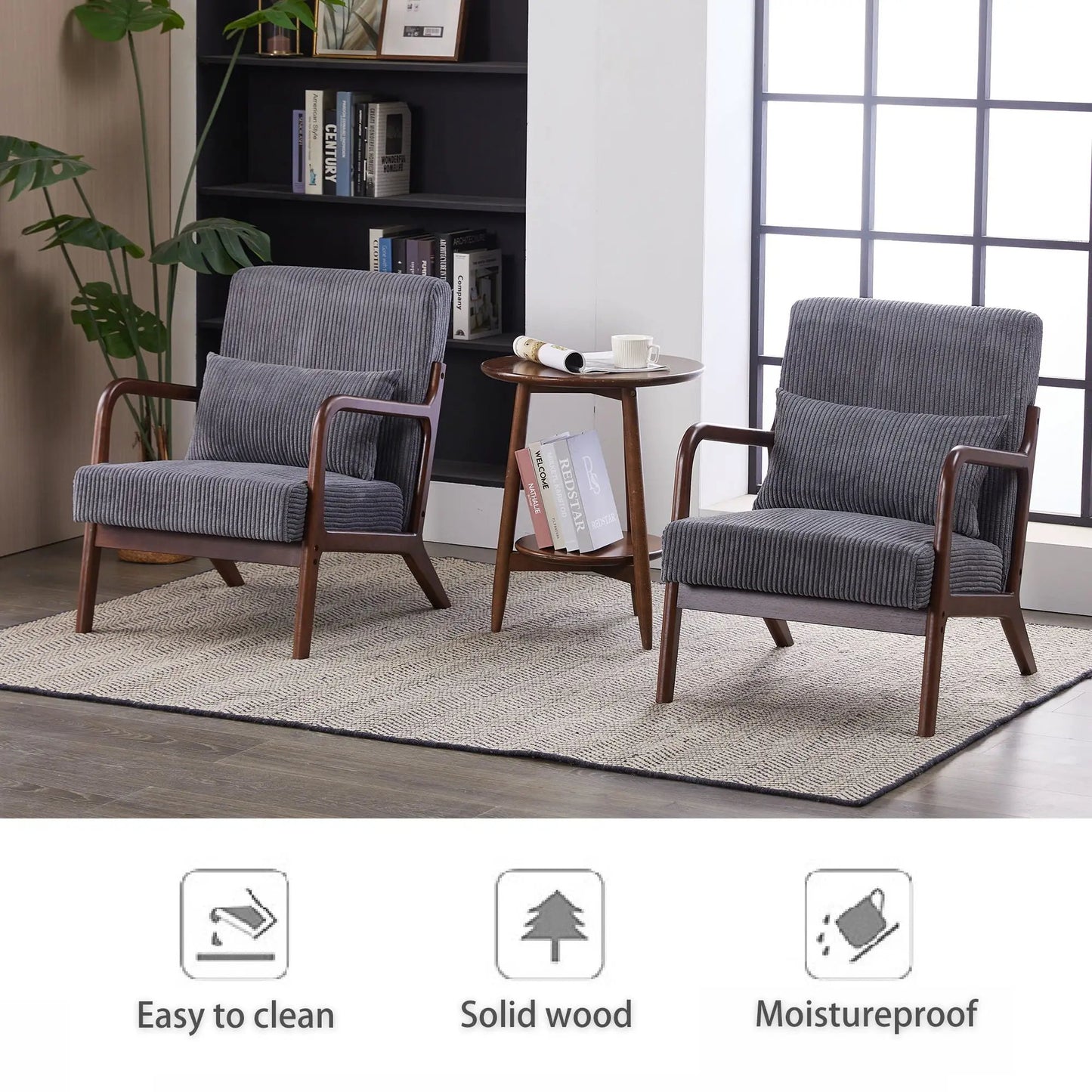 Modern Accent Chair with Pillow and Wood Frame