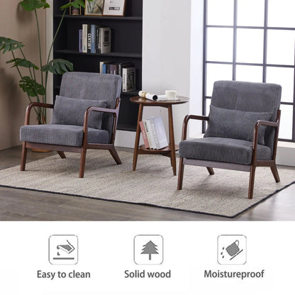 Modern Accent Chair with Pillow and Wood Frame