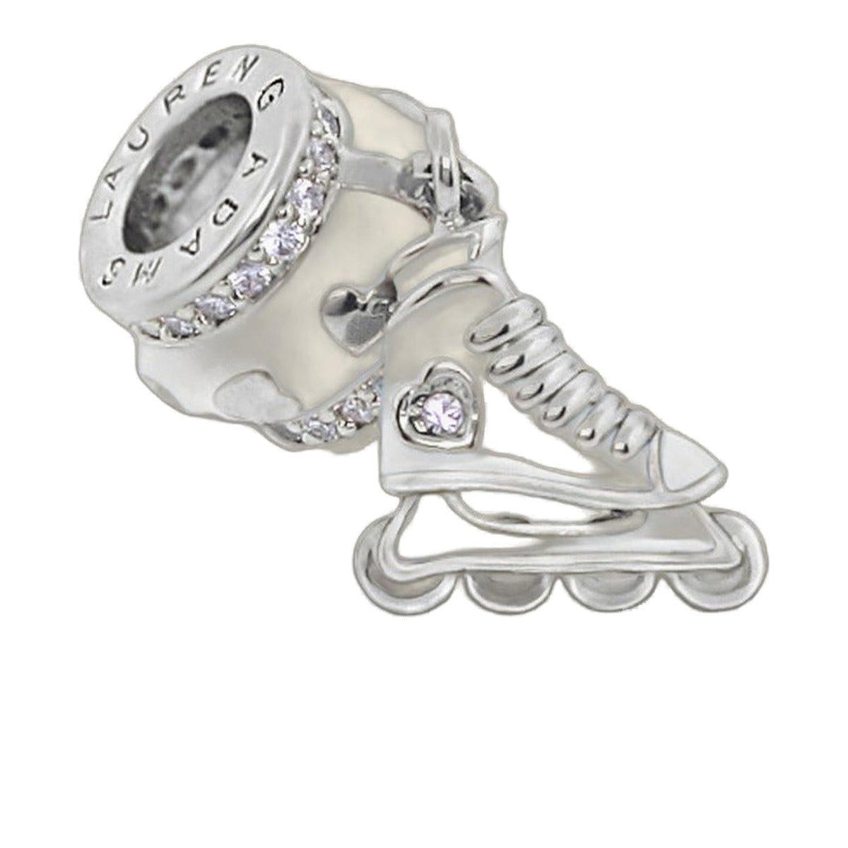 Gabriella Beads roller skate charm for bracelets in silver with crystals by Lauren G Adams on Tampa Home & Garden Store