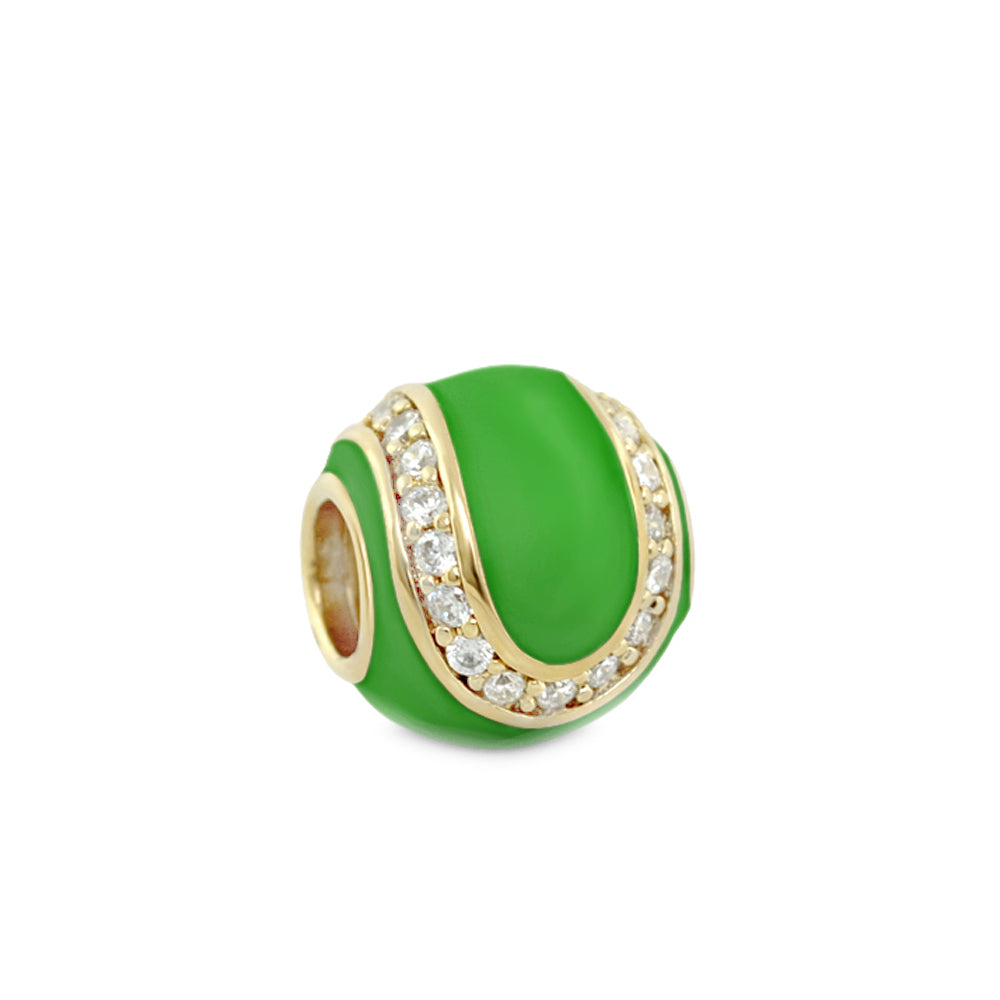Gabriella Beads Pave Ball charm green enamel with gold-tone rim diamonds by Lauren G Adams on Tampa Home & Garden Store