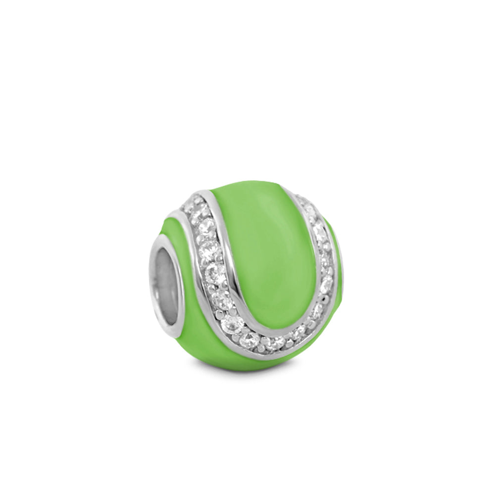 Gabriella Beads Pave Ball charm lime green enamel with silver pavé band Lauren G Adams on Tampa Home & Garden Store