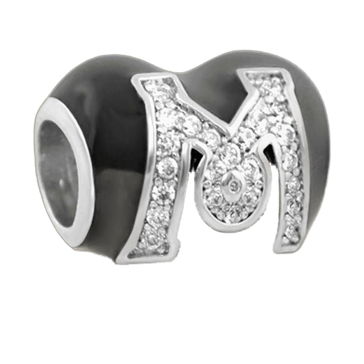 Gabriella Beads Pave M charm, silver-tone pavé crystals, Lauren G Adams, Charms & Pendants on Tampa Home & Garden Store