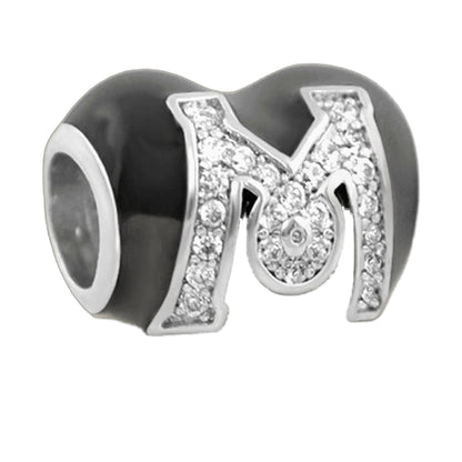Gabriella Beads Pave M charm, silver-tone pavé crystals, Lauren G Adams, Charms & Pendants on Tampa Home & Garden Store