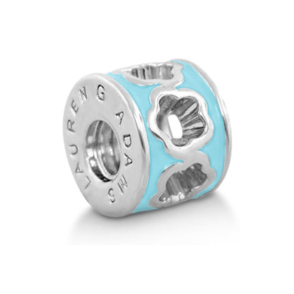 Gabriella Beads Daisies charm bead turquoise enamel silver daisies by Lauren G Adams on Tampa Home & Garden Store
