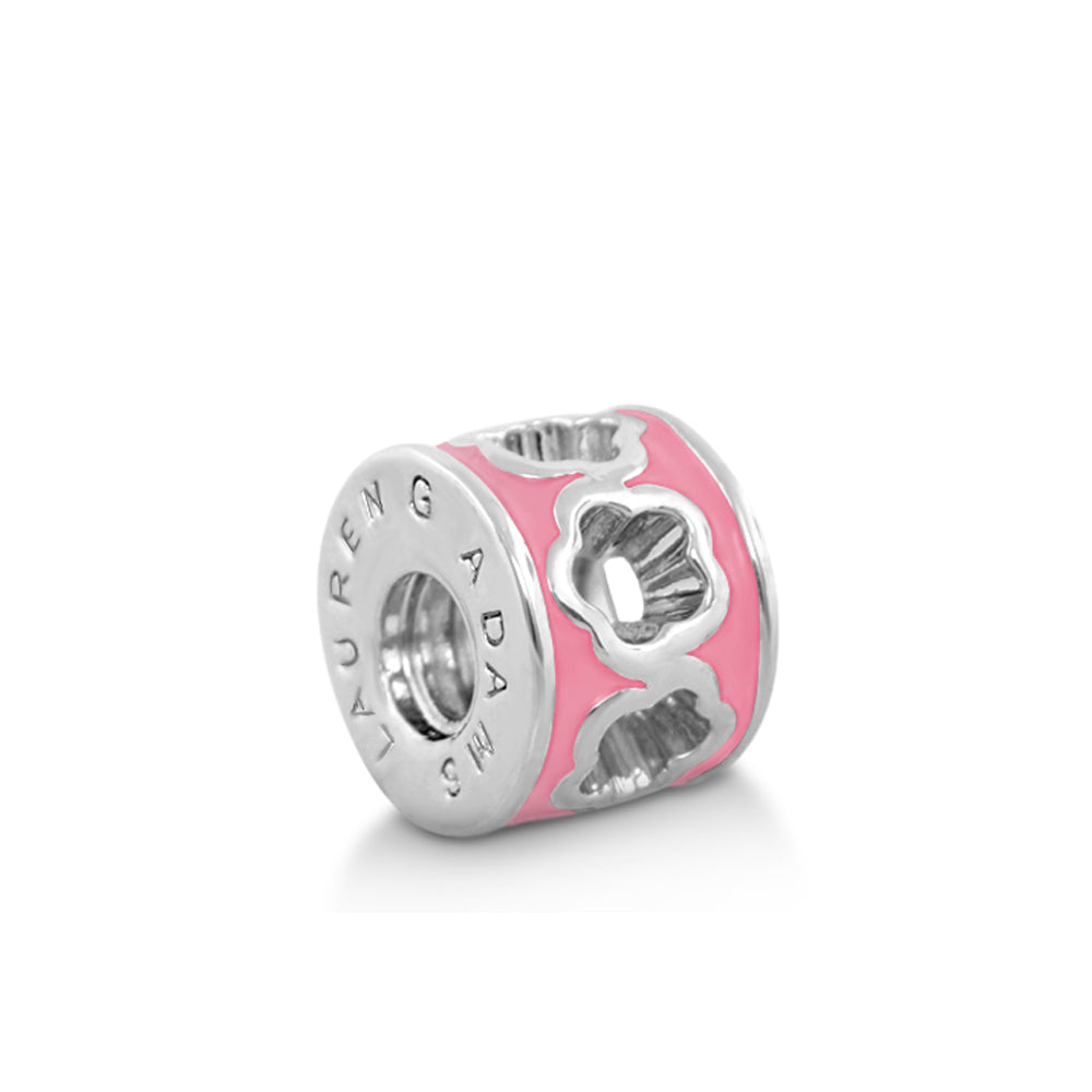 Gabriella Beads Daisies charm bead pink enamel silver flower cutouts by Lauren G Adams on Tampa Home & Garden Store